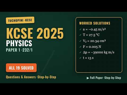 KCSE 2025 Physics P1 (232/1)