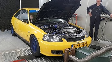 Dolf Dyno Tuned Honda Civic EJ9 JDM H22A H2B All Motor Dyno Pull