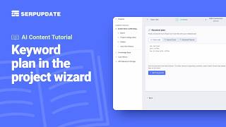 Keyword plan in the project wizard | SERPUPDATE Tutorial