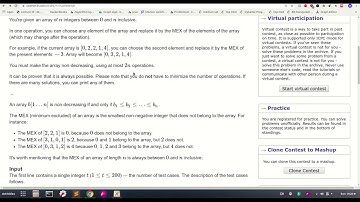 Codeforces Global Round 9| D: Replace MEX | Part 1