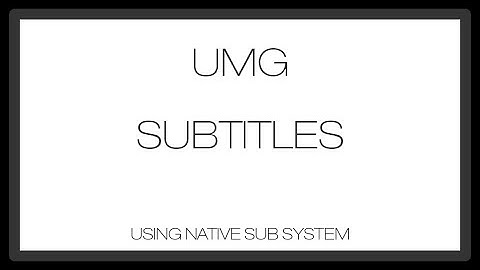 UE4 Marketplace: Subtitle UMG Hook