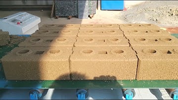 SYN4 5 automatic hydraulic press clay interlocking brick, lego block production line show aroud