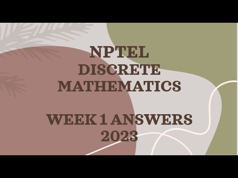 discrete mathematics week 1 assignment answers