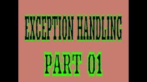 Exception Handling in Java (Quiz part1)