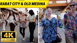 Rabat City Old Medina & Market 2023 Walking Tour 4K جولة في الرباط المدينة القديمة