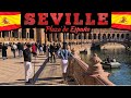 Seville, Spain |🇪🇸| Plaza de España walking tour 4K