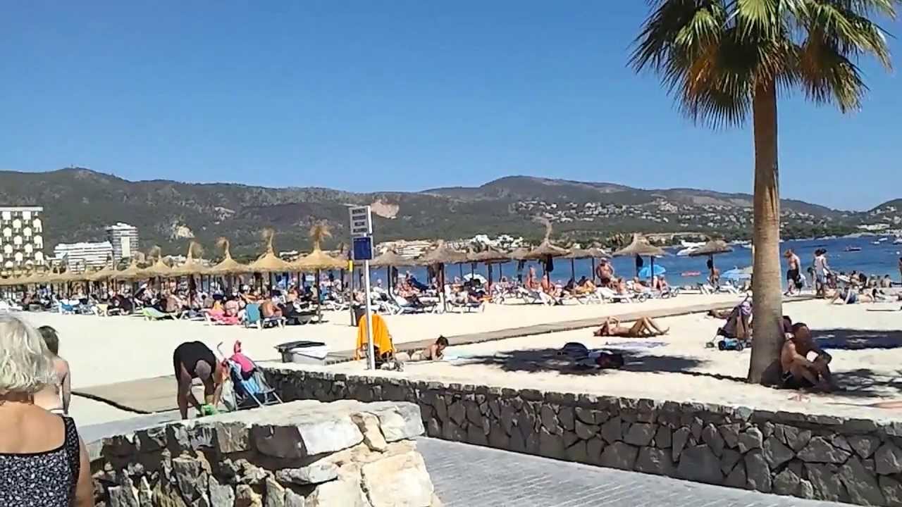 Magaluf beach, Majorca, Spain - YouTube