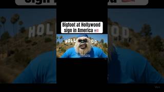 Bigfoot at Hollywood sign in america 🇺🇸#shorts #monkey #hollywood #california #usa
