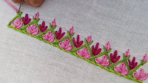 New Simple Lazy Dazy & Cross Border Line Stitch for Beginners | Border Line Design | Hand Embroidery