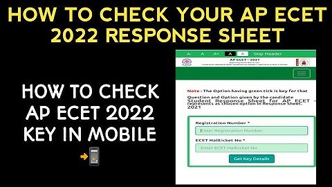 HOW TO CHECK AP ECET 2022 RESPONSE SHEET AND KEY IN MOBILE PHONE 🤳📱✅| AP ECET 2022 KEY DETAILS