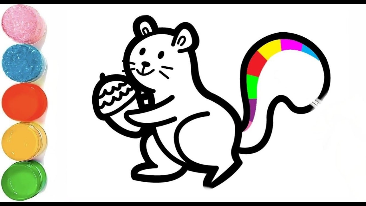 How To Draw a Cute Squirrel Drawing For Kids Easy