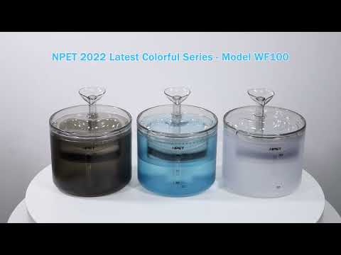 Фонтан для кота NPET WF100 1,6 л з фільтром, Білий, відео 1
