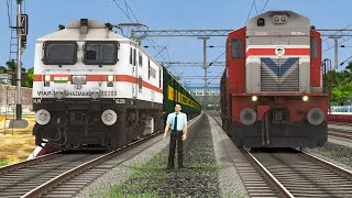 Tired WAP7 OFF DUTY | Loco Changing of Garib Rath Express Train with WDM3D - BeamNG.Drive