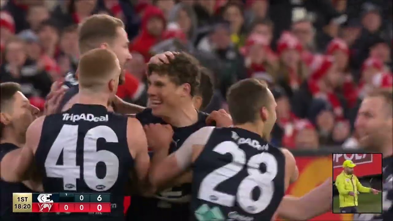 Charlie Curnow's Elimination Final goal - AFL Finals 2023 - Carlton vs Sydney