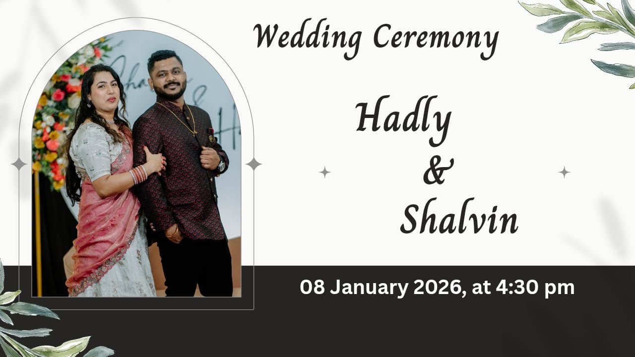 Wedding Ceremony Of HADLY & SHALVIN | Watch Live