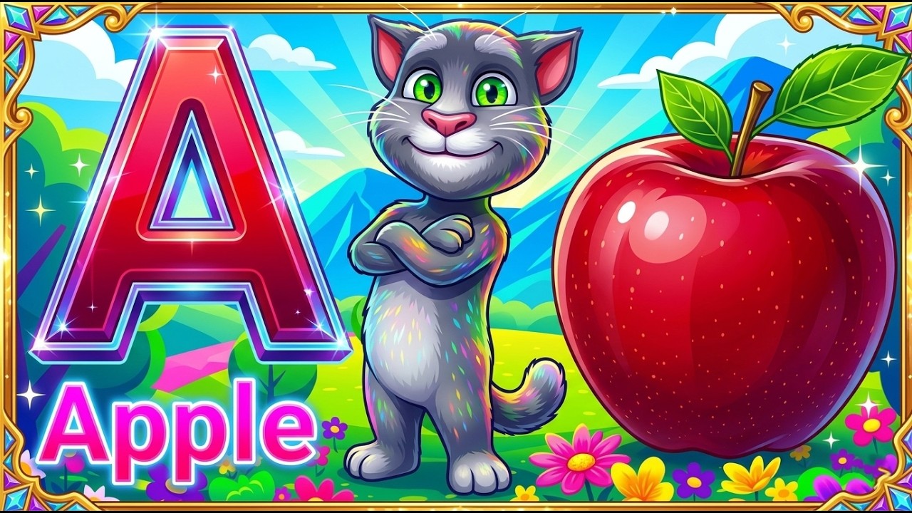 A for Apple 🍎 B for Ball ⚽ | ABCD Alphabets Song for Kids | Learn ...