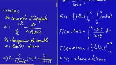 Changement de variable Intégration QCM 2    http://www.mathsprofessor.com