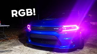 RGB DRLs!  2018 Daytona Dodge Charger 392  RGB&W DRL Full Install w/ Diode Dynamics Kit