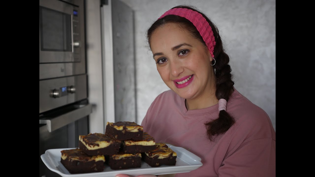 براوني تشيزكيك وصفة أمريكية فيها لذة لا تقاوم 😋Brownies Cheesecake.
