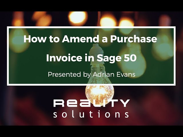 edit purchase invoice sage 50
