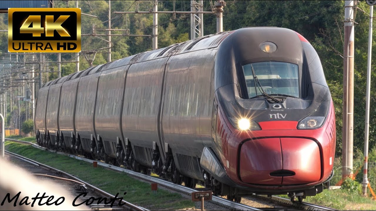 TRAINS IN TRANSIT at Settebagni station - High speed trains, Freight trains and Regional trains