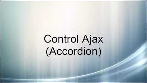 Control Ajax (Accordion)