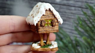 Избушка на курьих ножках из полимерной глины🤎Hut on chicken legs🤍 Polymer clay🤎