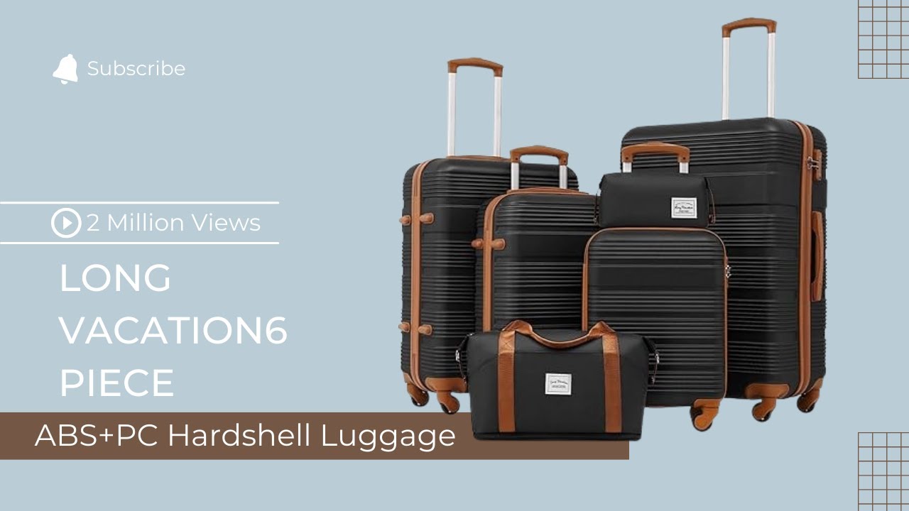 LONG VACATION 6-Piece ABS+PC Hardshell Luggage Set - YouTube