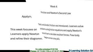 Grade 11 Physical Sciences Term 1 | All topics  Test Scope 2026