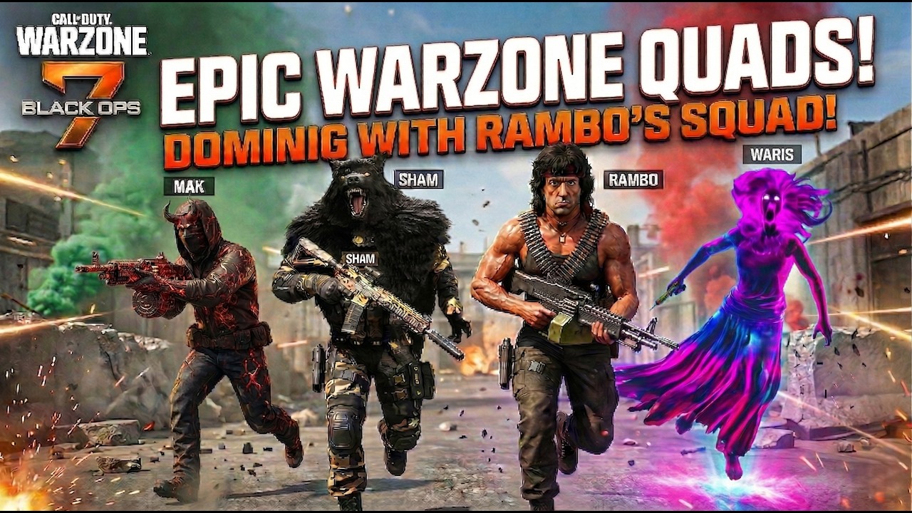 Unstoppable Rambo Unstoppable Quads in BO7 Warzone! (Sham, Mak, Waris & Rambo) - YouTube