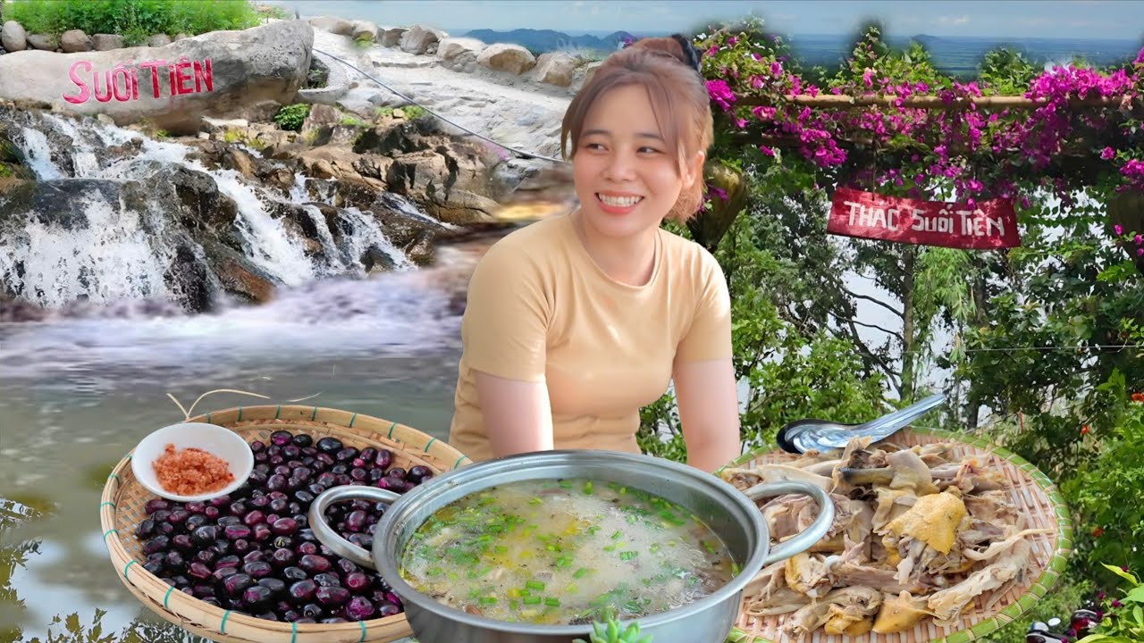 Đường đi Suối Tà Lọt và trải nghiệm CHÁO GÀ tại Homestay Thác Suối Tiên - Núi Cấm - An Giang.