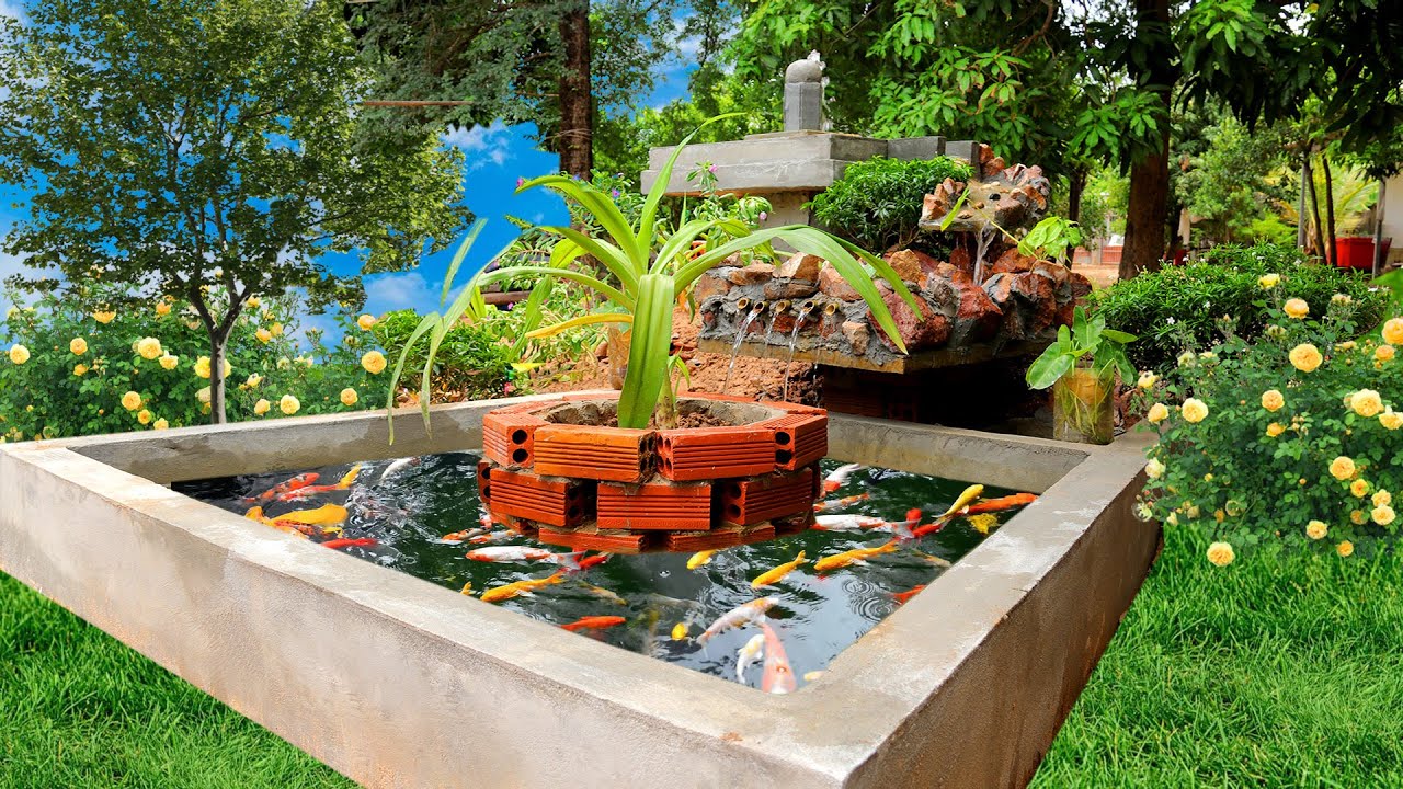 Amazing Designer Outdoor Water Fountain | Creative Aquarium with Cement and Brick