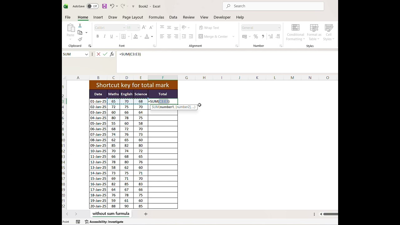 😱 SUM Formula Mat Likho! Ye Shortcut Use Karo
