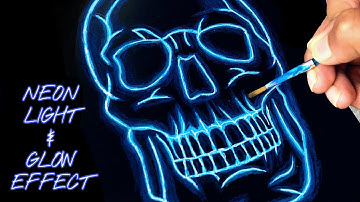 How To Draw Neon Lights | Add Glow Effect To Drawings