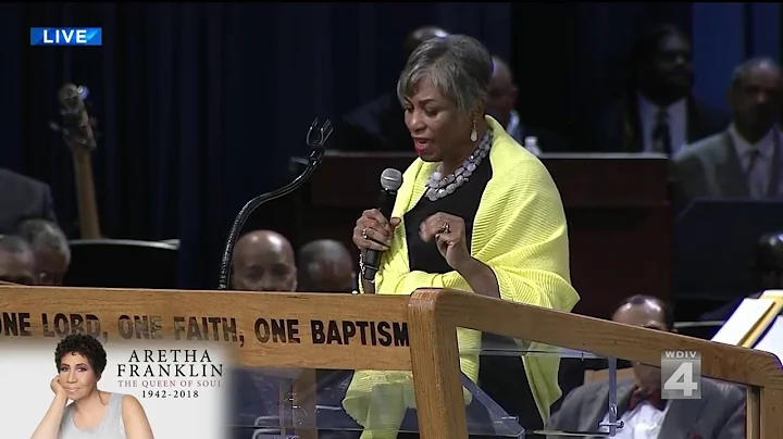 Rep. Brenda Lawrence speaks at Aretha Franklin's f...