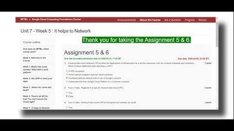 NPTEL/Swayan Course - Google Cloud Computing Week 5 - 6 Assignment Solution ( 2020 )