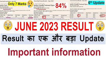 😍{Breaking News} IGNOU JUNE 2023 Result का एक और बड़ा Update | Result 6th Update Published with proof