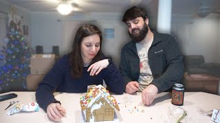 DECORATING A GINGERBREAD HOUSE WHILE DRUNK