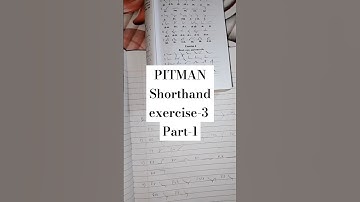 PITMAN Shorthand exercise-3 part-1 #shorthand #learningshorthand #shorthandwriting #entertainment