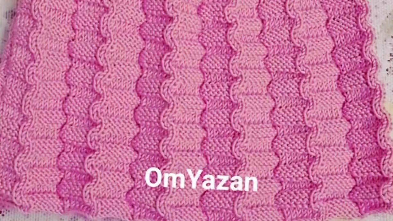 تريكو :نمط ثلاثي  الابعاد غرزة الكسرات المتعرجة للفساتين والجيبة( التنورة )