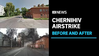 The moment an airstrike hits a residential apartment in Chernihiv, Ukraine | ABC News