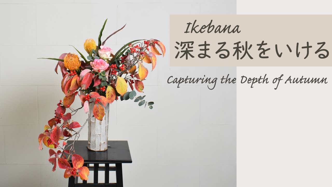 【深まる秋のいけばな】 初心者でもコツが分かればとっても簡単！ 生け方の基本からアレンジまでサクッと紹介。Japanese ikebana lesson for beginners