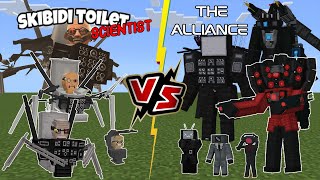 Upgraded Scientist Toilet VS The Alliance [Speaker Man, Camera Man, TV Man] Minecraft PE