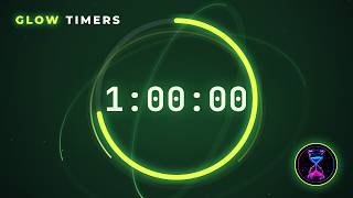60 Minute Timer with Alarm 🔔 Acid Green Gyroscope • Toxic Bloom Countdown (3-2-1 Start)