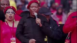 EFF leader Julius Malema calls on the  liberation chants #effturns10 #juliusmalema