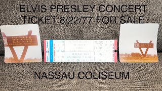 SOLD!! Elvis Presley FRONT ROW CONCERT TICKET. Nassau Coliseum 