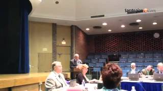 Saratoga Springs school Superintendent Michael Piccirillo at the board of ed.