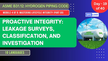 Dag 19 van 40 | ASME B31.12 Integriteit: Lekkageonderzoek, classificatie en onderzoek (college 4.4)