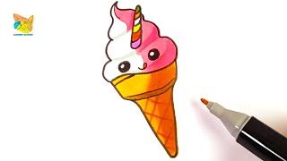 comment dessiner une licorne glace