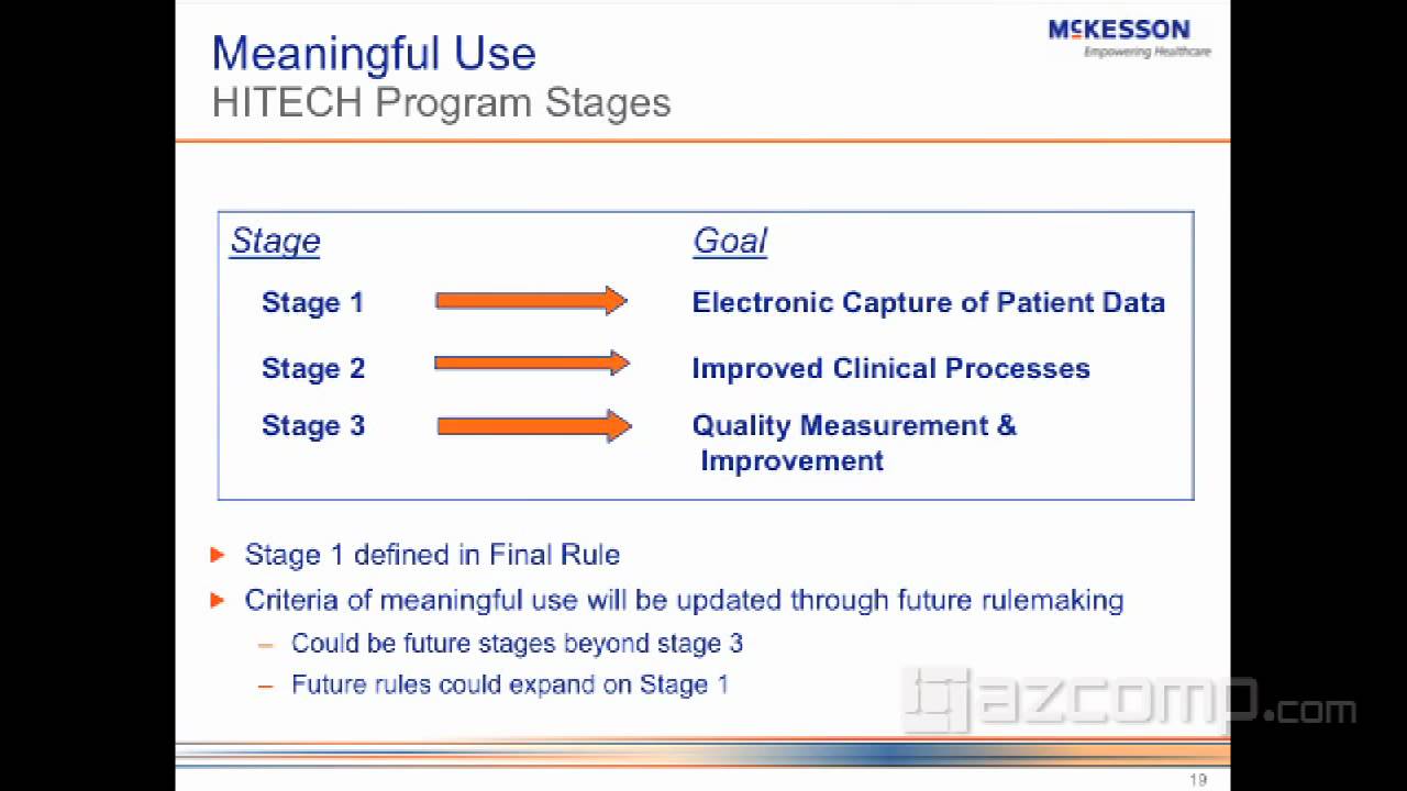 meaningful use defined for ehr stimulus with mckesson practice mckesson connect